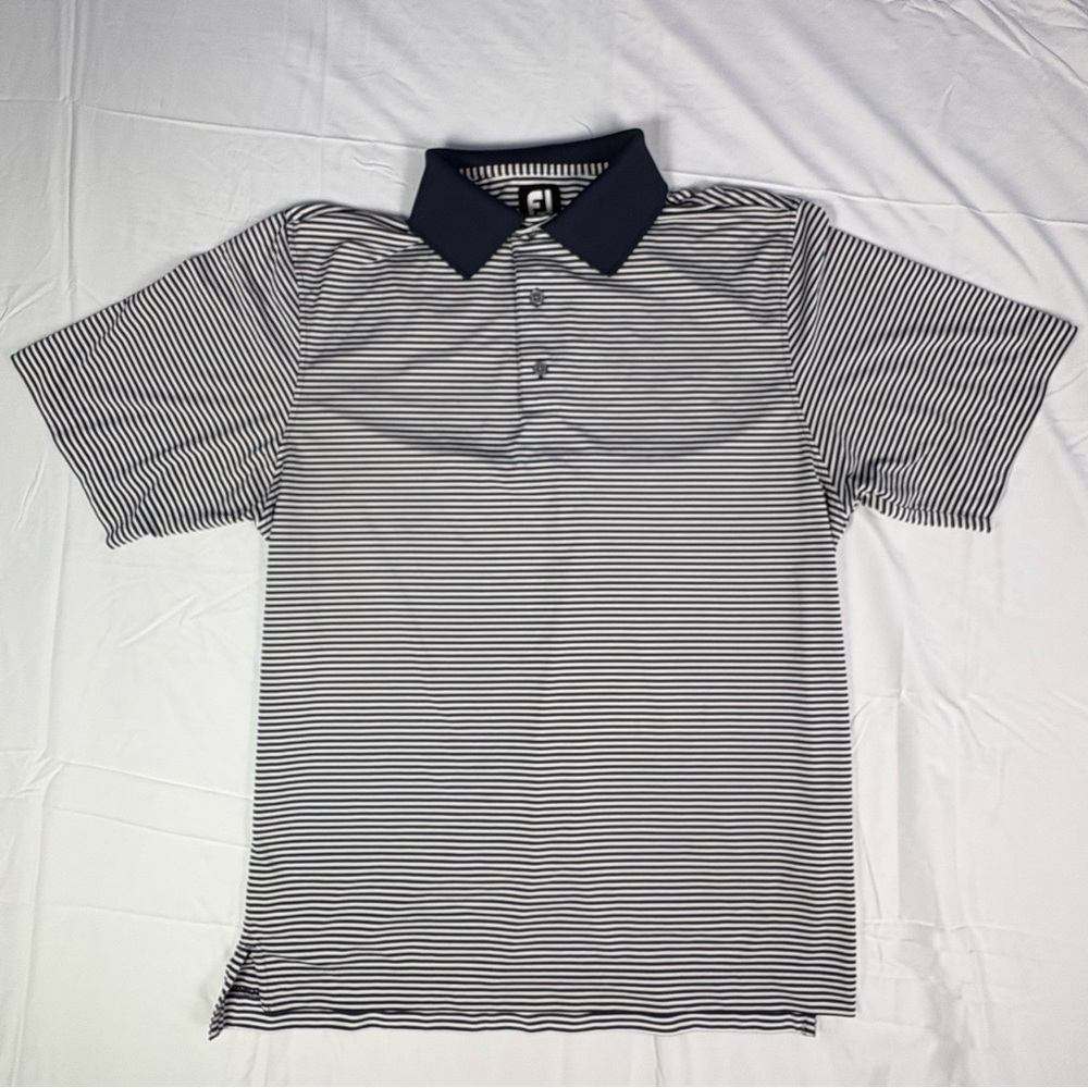 Striped Navy and White Men's Shirt FootJoy Medium